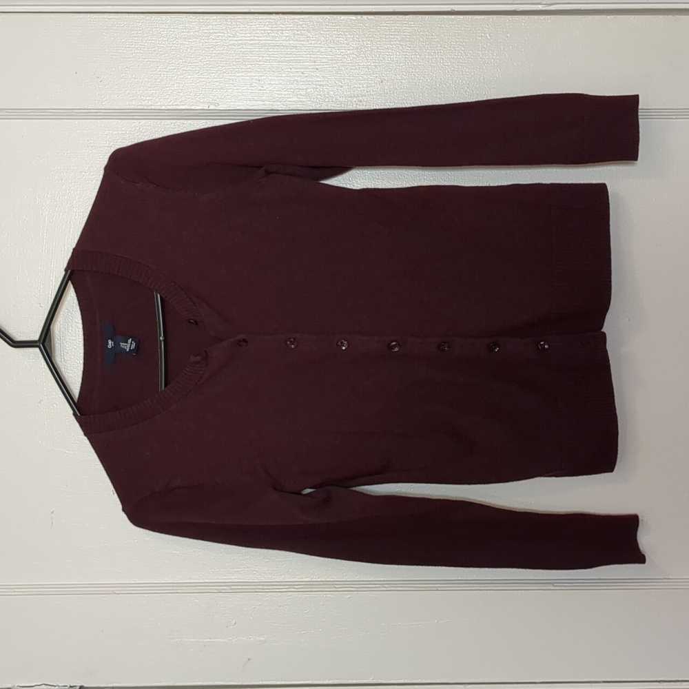 GAP burgundy cardigan size small